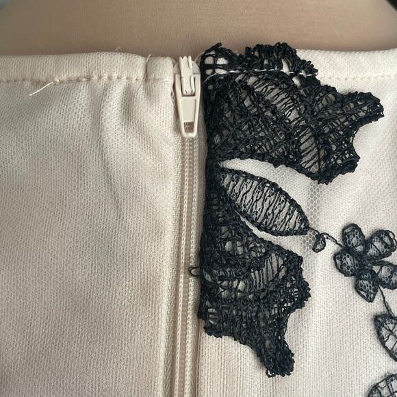 Story On Beige Tulle Satin Butterfly Applique Puff Sleeve Top LG Fairy Cottage - Picture 5 of 9